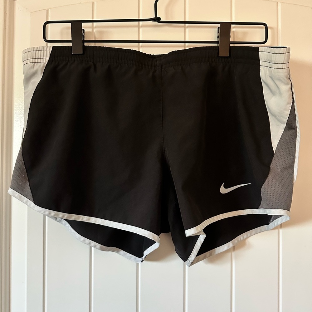 Nike Women's Black White and Gray Athletic Lightweight Running Shorts